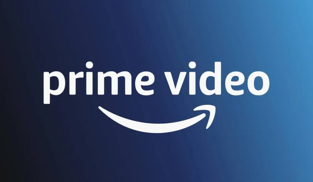 Logotipo Prime Video em fundo azul.